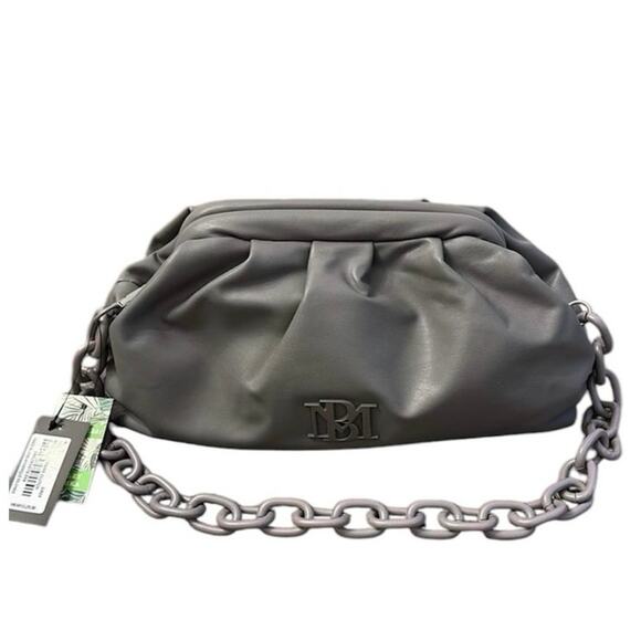 Badgley Mischka Handbags - NWT Dumpling Clutch Convertible Bag Slouch Frame Chain Gray Badgley Mischka